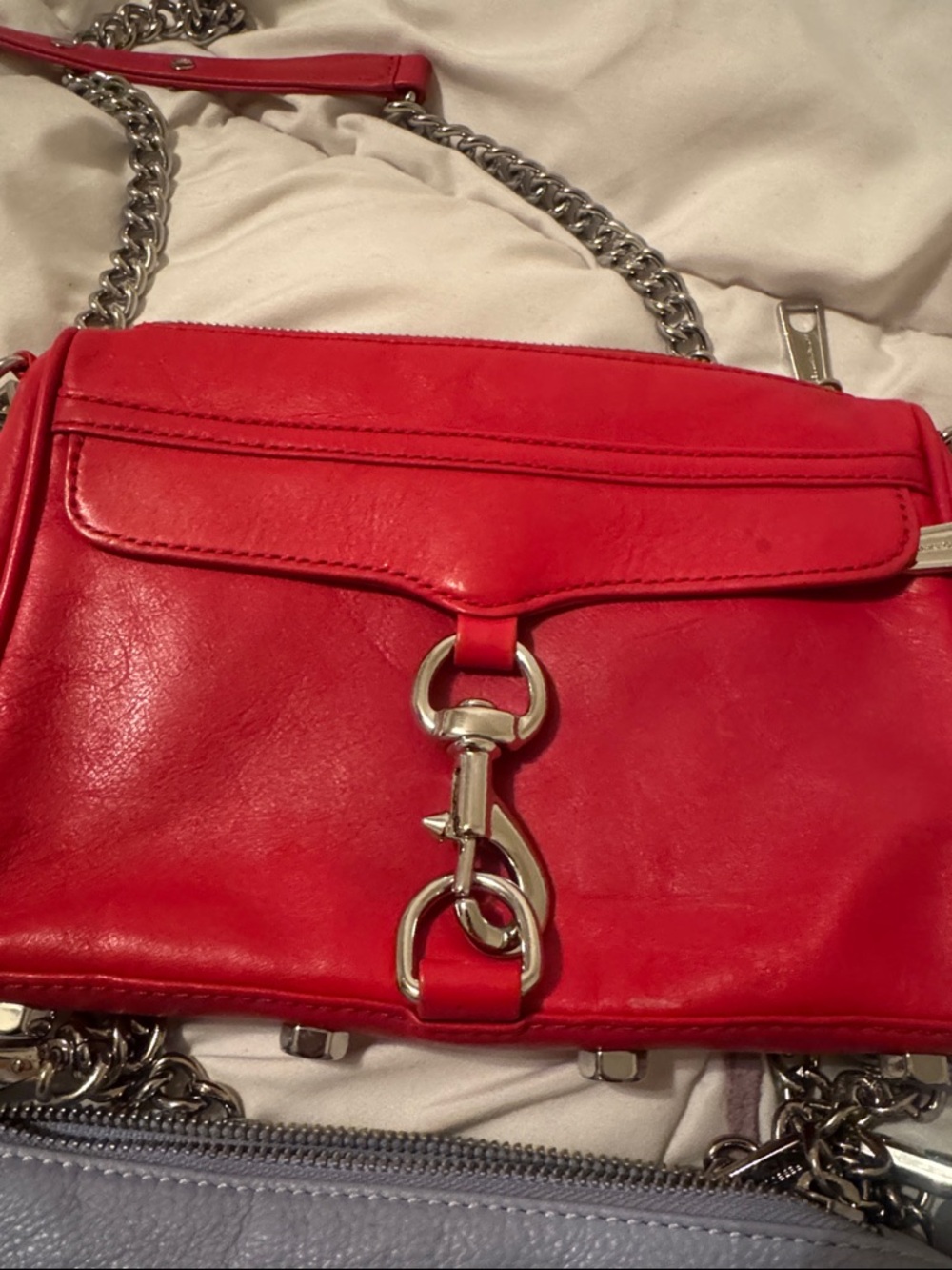 Rebecca Minkoff Velvet Mini MAC Crossbody - Red & Light Blue - Picture 5 of 5